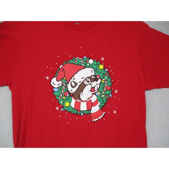 Bucees Red Festive Graphic Christmas Graphic Tee TShirt Unisex Size Medium - Picture 4 of 10